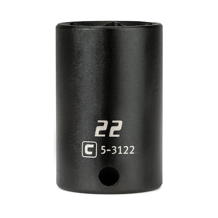 Capri Tools 3/8 in. Drive 22 mm Semi-Deep Impact Socket CP53122